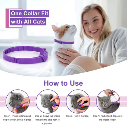 Calming Cat Collars Breakaway Cat Calm Collar Lavender Scent Relaxing Cat Collar for Puppy Dogs Reduce Stress Aggression Anxious