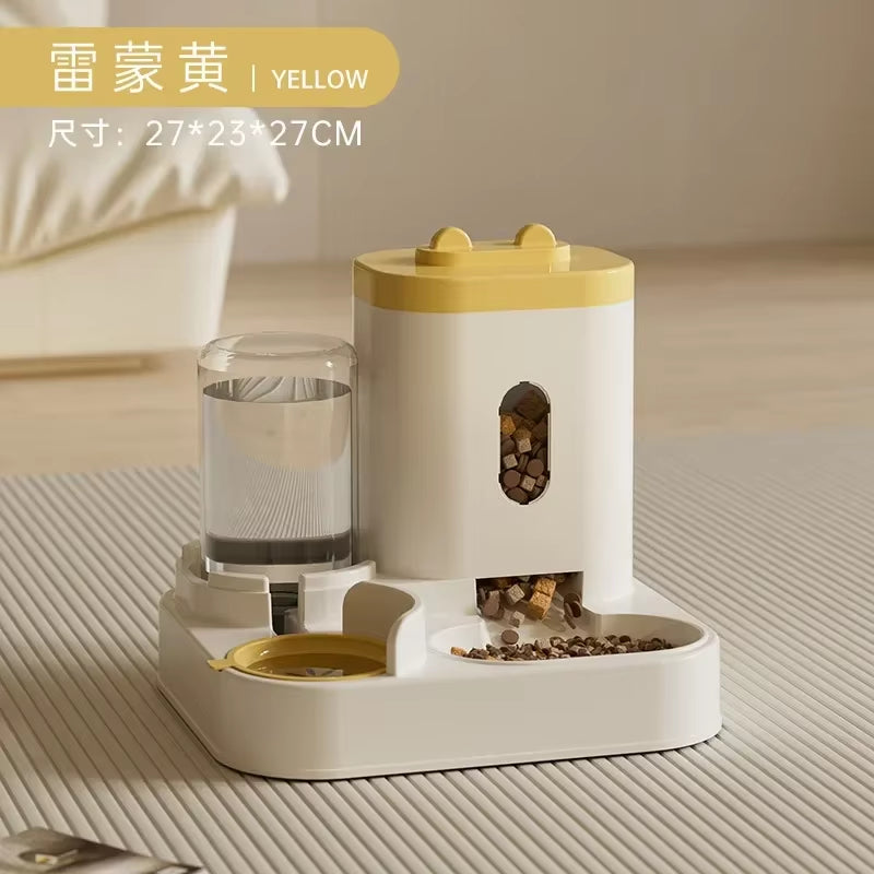 Automatic Feeder Dog Cat Food Bowl with Water Fountain Large Capacity Pet Food Storage Dispenser Container Puppy Pet Accessories