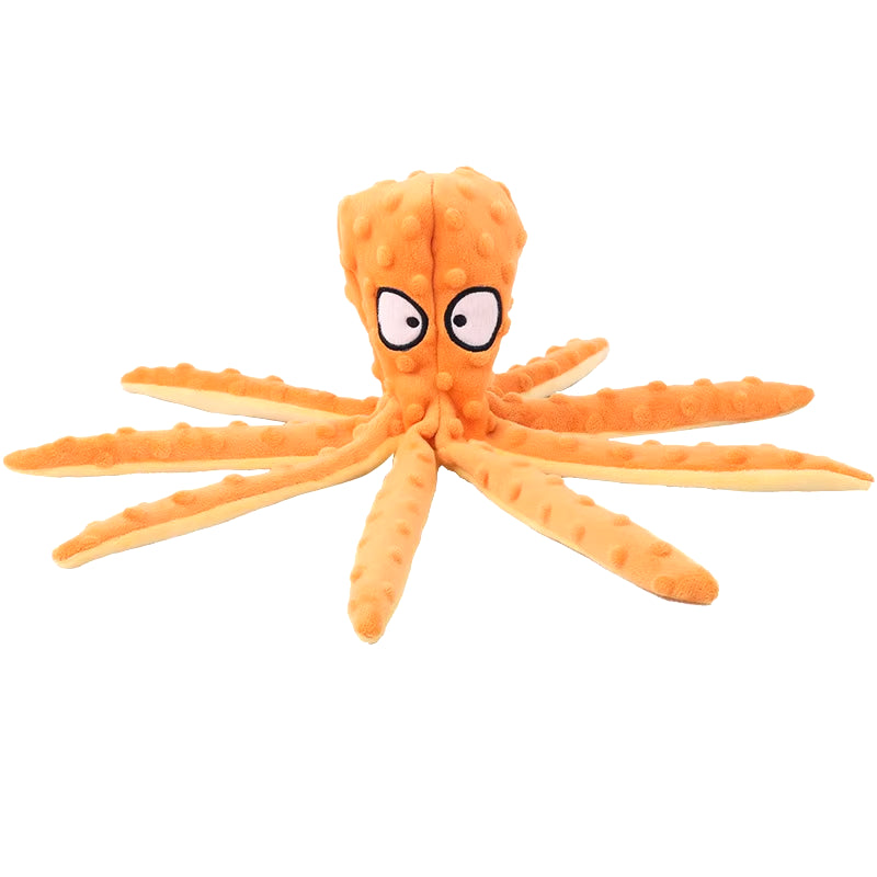 Dog Squeaky Toys Octopus Shape Plush Dog Cat Toy No Stuffing Crinkle Interactive Chew Toys for Small Large Dogs Puppy Plaything