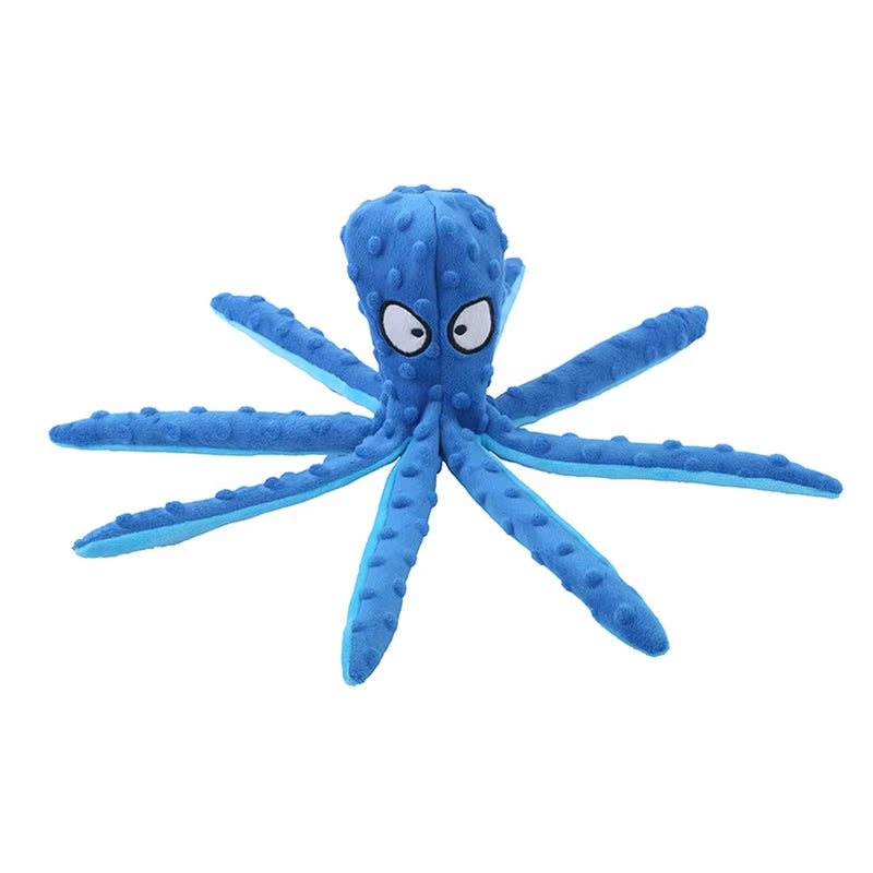 Dog Squeaky Toys Octopus Shape Plush Dog Cat Toy No Stuffing Crinkle Interactive Chew Toys for Small Large Dogs Puppy Plaything