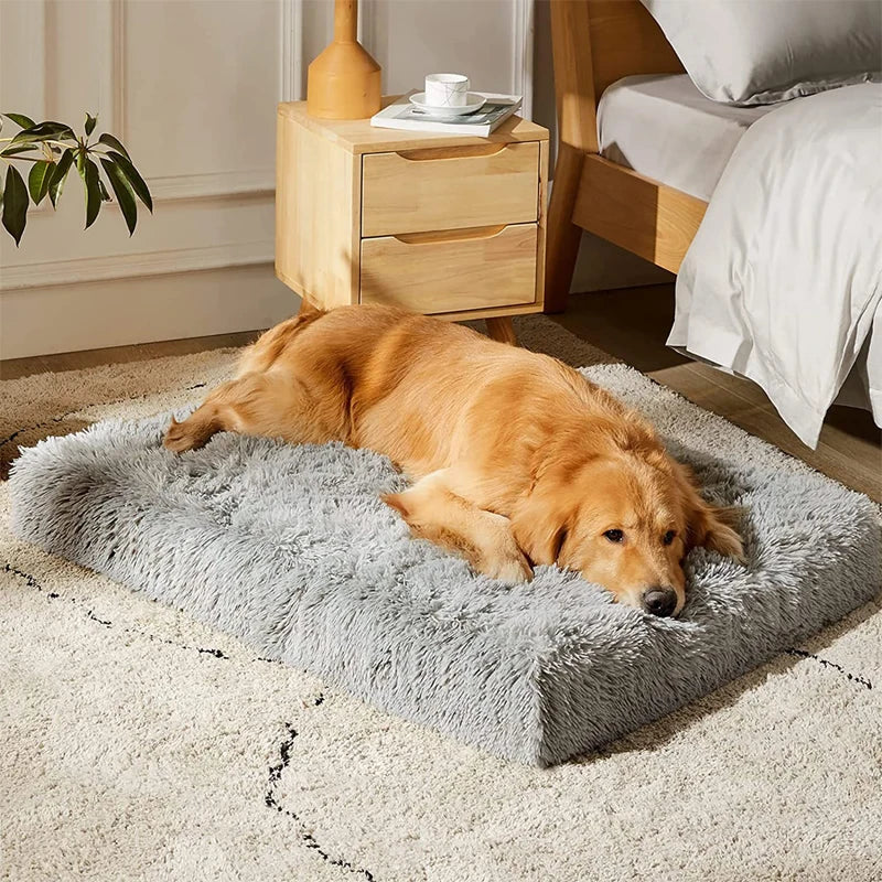 Thick Soft Pet Cat Dog Bed Mats Square Plush Kennel Warm Mat Washable Cat Mat Mattress Pet Cushion Medium Large Dog Pet Supplies