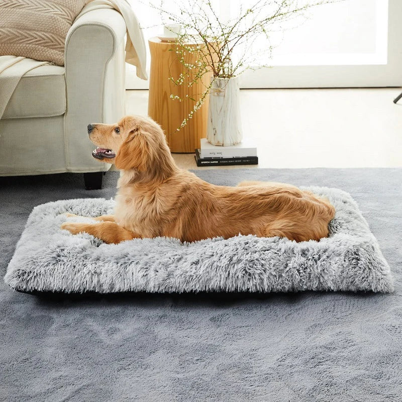 Thick Soft Pet Cat Dog Bed Mats Square Plush Kennel Warm Mat Washable Cat Mat Mattress Pet Cushion Medium Large Dog Pet Supplies