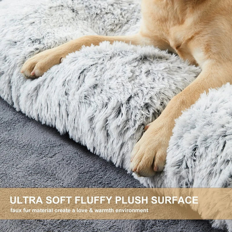 Thick Soft Pet Cat Dog Bed Mats Square Plush Kennel Warm Mat Washable Cat Mat Mattress Pet Cushion Medium Large Dog Pet Supplies