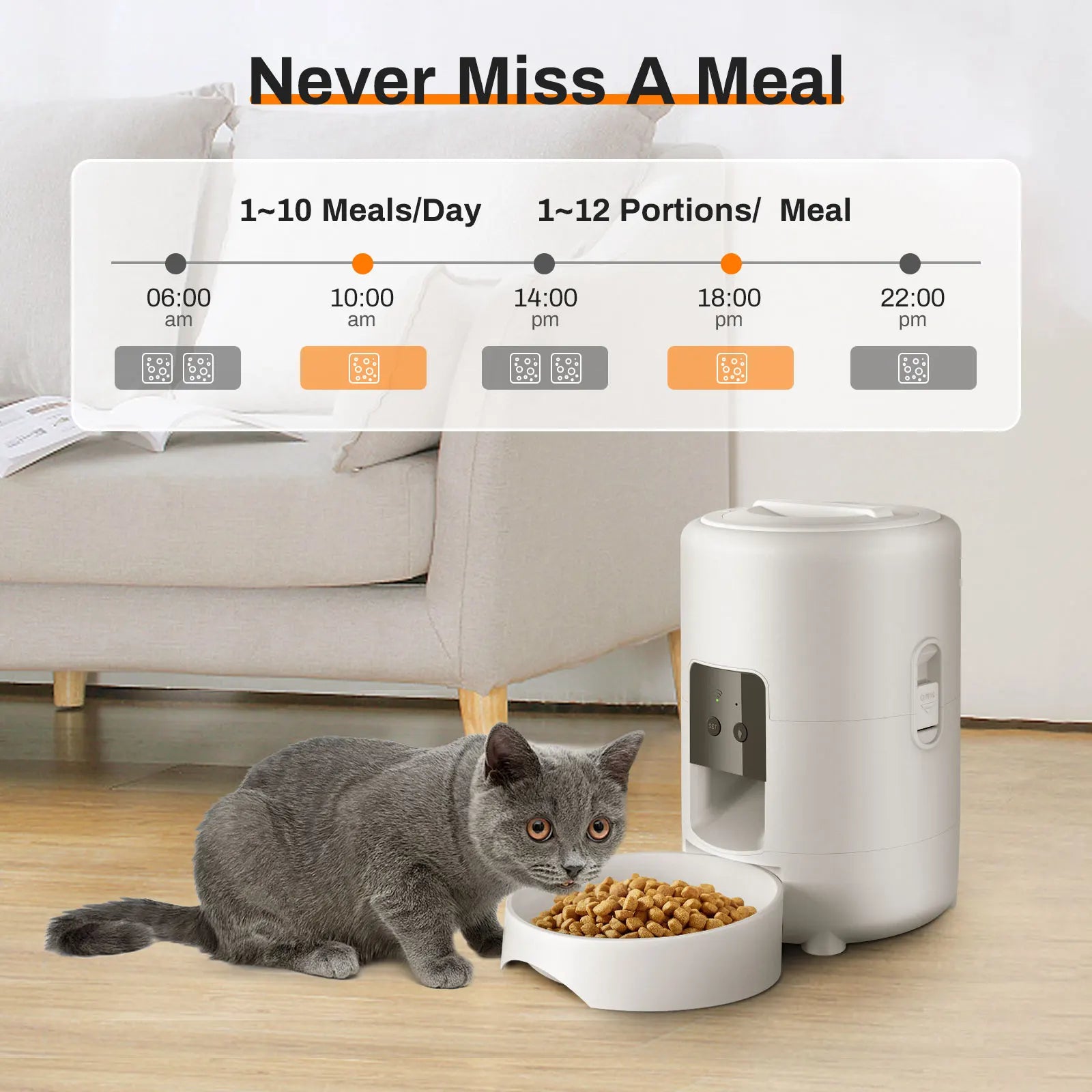 2L Cat Timing Feeder Tuya APP Smart Cat Feeder Pet Dog Food Automatic Dispenser Suitable for Small Cats and Dogs Remote Feeding