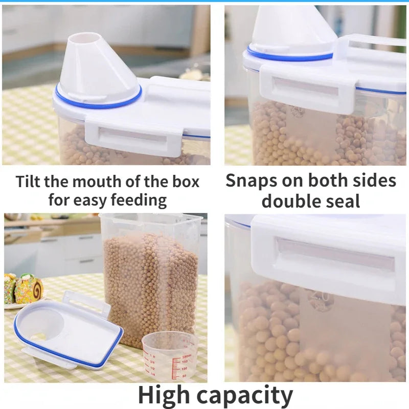 Dog Food Storage Bucket Pet Food Grain Storage Tank Kitchen Storage Rice Box Cat Food Grain Sealed Jar Dog Cat Accessories