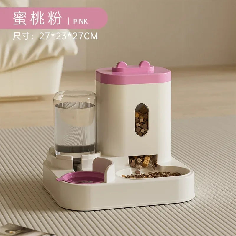 Automatic Feeder Dog Cat Food Bowl with Water Fountain Large Capacity Pet Food Storage Dispenser Container Puppy Pet Accessories