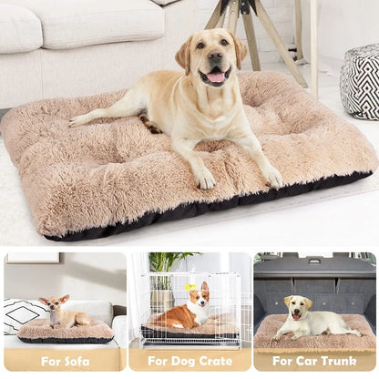 Thick Soft Pet Cat Dog Bed Mats Square Plush Kennel Warm Mat Washable Cat Mat Mattress Pet Cushion Medium Large Dog Pet Supplies