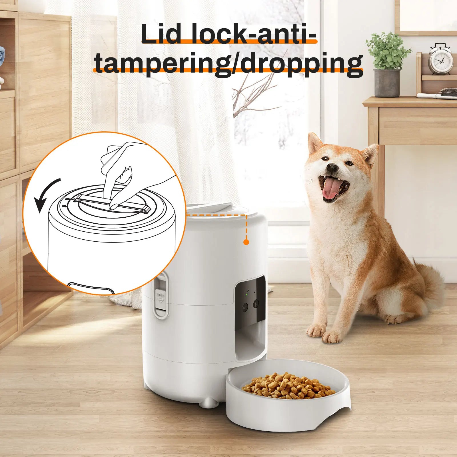 2L Cat Timing Feeder Tuya APP Smart Cat Feeder Pet Dog Food Automatic Dispenser Suitable for Small Cats and Dogs Remote Feeding