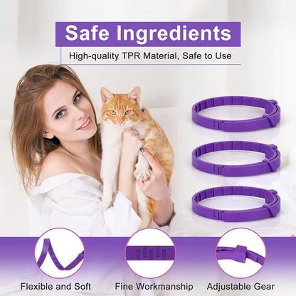 Calming Cat Collars Breakaway Cat Calm Collar Lavender Scent Relaxing Cat Collar for Puppy Dogs Reduce Stress Aggression Anxious