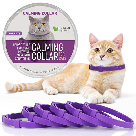 Calming Cat Collars Breakaway Cat Calm Collar Lavender Scent Relaxing Cat Collar for Puppy Dogs Reduce Stress Aggression Anxious