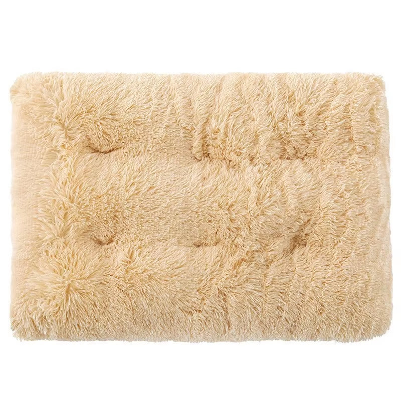 Thick Soft Pet Cat Dog Bed Mats Square Plush Kennel Warm Mat Washable Cat Mat Mattress Pet Cushion Medium Large Dog Pet Supplies